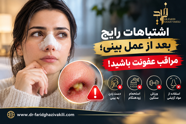عفونت بعد از جراحی بینی + دکتر قاضی وکیلی
